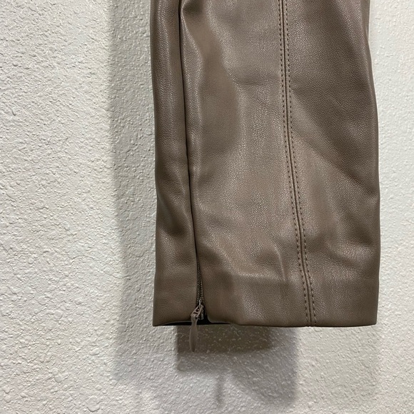 Zara Faux Leather High Waisted Leggings Taupe size XS - Picture 8 of 12